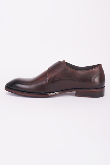 Bubber Couture Brown Monk Strap Leather Shoes Online at Aza Fashions Bubber Couture_Brown Monk Strap Leather Shoes _Online_at_Aza_Fashions