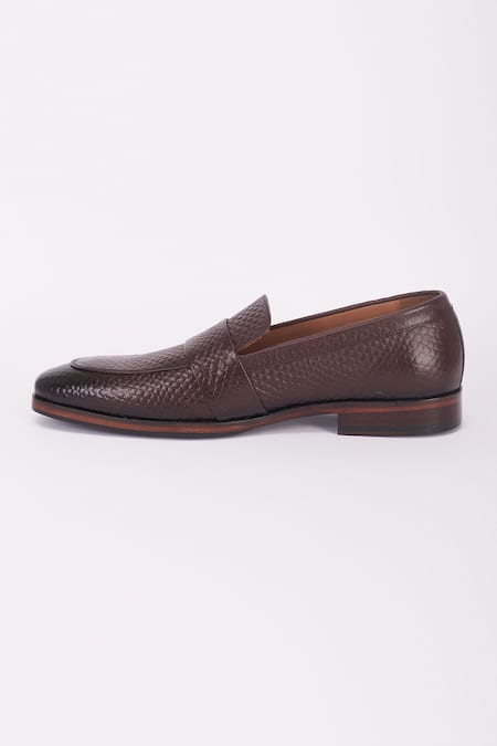 Bubber Couture Brown Leather Mocassin Shoes Online at Aza Fashions Bubber Couture_Brown Leather Mocassin Shoes _Online_at_Aza_Fashions