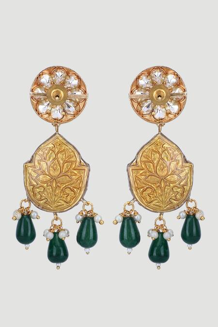 Buy_Auraa Trends_Red Beads, Stones And Embellished Necklace Set _Online_at_Aza_Fashions