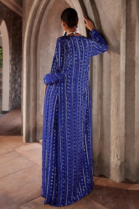 Nidhika Shekhar Jalsa Border Embroidered Pre-Draped Saree Set With Cape