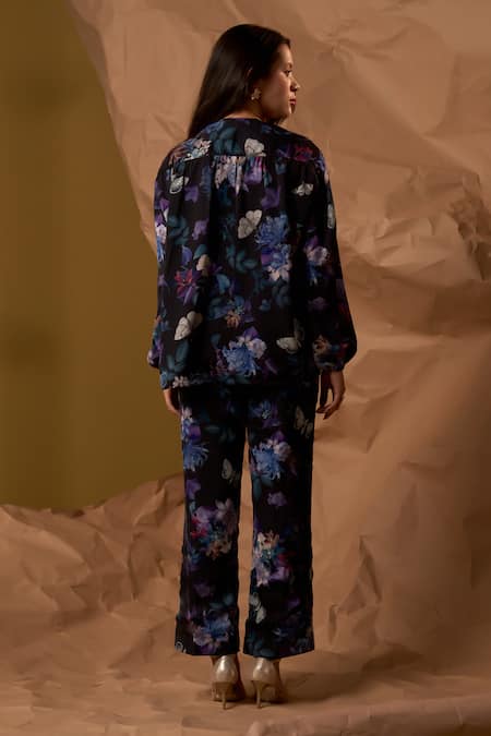 Enness Studio Horizon Floral Bloom Print Top With Pant 