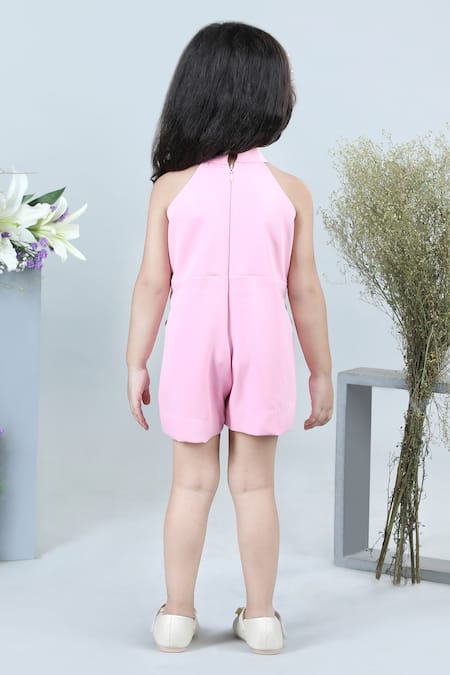 The Little Celebs Scallop Pearl Embellished Jumpsuit 