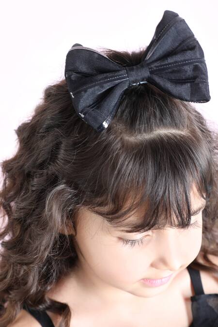 The Little Celebs_Black Crepe Embroidery Ruffled Belted Top With Pant _Online_at_Aza_Fashions