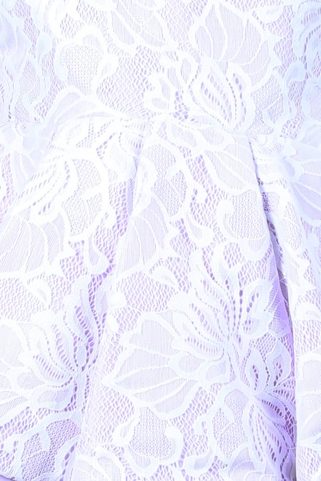 Buy_The Little Celebs_Purple Silk, Chanderi, Satin Lace Pattern One Shoulder Dress _Online_at_Aza_Fashions