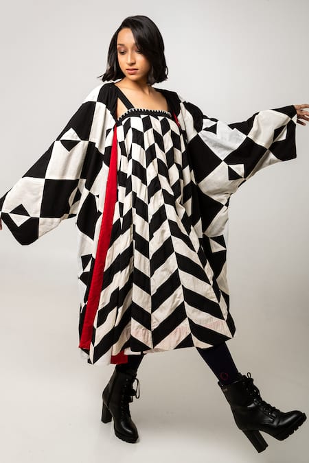 Ka-Sha Doma Cotton Geometric Pattern Jacket 