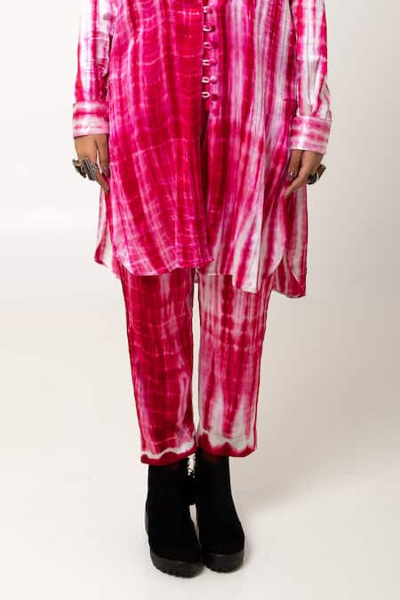 KA-Sha Pink Mashru Silk Tie Dye Gulabo Pant Online at Aza Fashions KA-Sha_Pink Mashru Silk Tie Dye Gulabo Pant _Online_at_Aza_Fashions