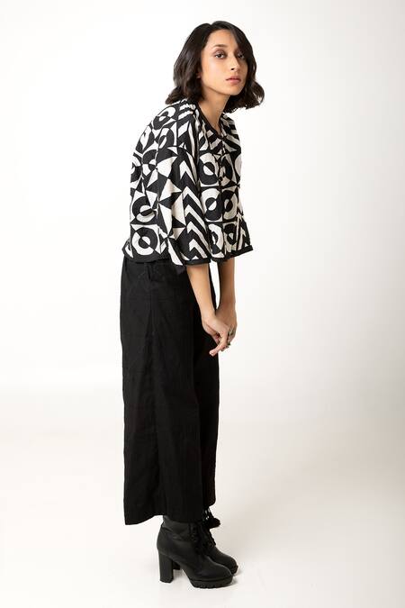 Buy KA-Sha Black Cotton Shrey Solid Wide Pant Online at Aza Fashions Buy_KA-Sha_Black Cotton Shrey Solid Wide Pant _Online_at_Aza_Fashions