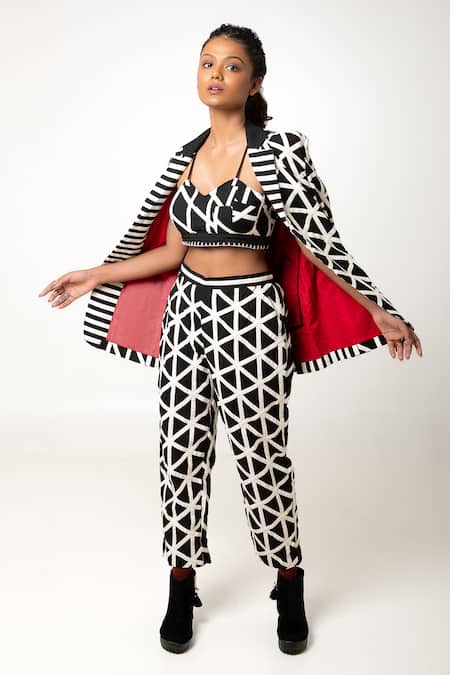 Buy_KA-Sha_Black Cotton Applique Lolo Embroidered Blazer _Online_at_Aza_Fashions