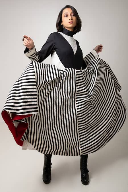 Shop KA-Sha Black Cotton High Neck Mrunmai Applique Embroidered Dress Online at Aza Fashions Shop_KA-Sha_Black Cotton High Neck Mrunmai Applique Embroidered Dress _Online_at_Aza_Fashions