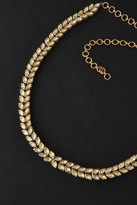 Swabhimann_Gold Plated Kundan Embellished Kamarbandh _Online_at_Aza_Fashions