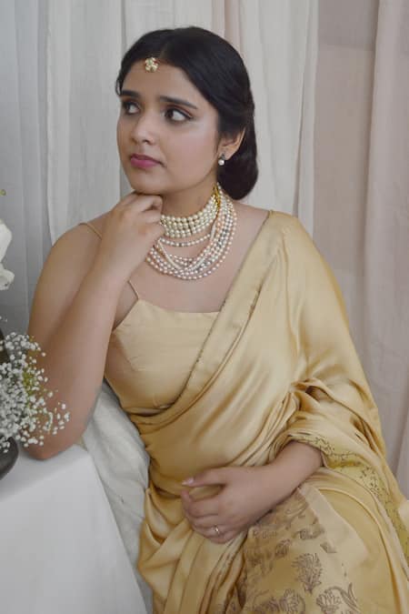 Ahmev Beige Modal, Silk Square Neck Ravishing Noodle Strap Top Online at Aza Fashions Ahmev_Beige Modal, Silk Square Neck Ravishing Noodle Strap Top _Online_at_Aza_Fashions