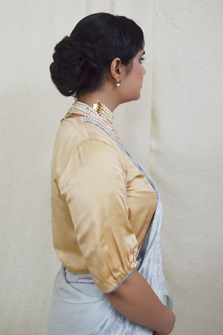 Shop Ahmev Gold Modal, Silk Embroidery Round Neck Sublime Placement Printed Top Online at Aza Fashions Shop_Ahmev_Gold Modal, Silk Embroidery Round Neck Sublime Placement Printed Top _Online_at_Aza_Fashions