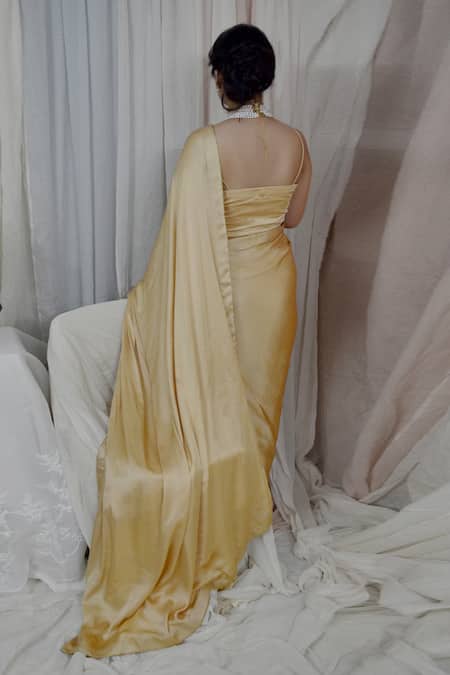 Shop Ahmev Beige Modal, Silk Embroidery Timeless Flower Hand Block Print Saree at Aza Fashions Shop_Ahmev_Beige Modal, Silk Embroidery Timeless Flower Hand Block Print Saree _at_Aza_Fashions