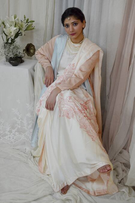 Ahmev Multi Color Modal, Silk Embroidery Collared Urban Raglan Sleeve Jacket at Aza Fashions Ahmev_Multi Color Modal, Silk Embroidery Collared Urban Raglan Sleeve Jacket _at_Aza_Fashions