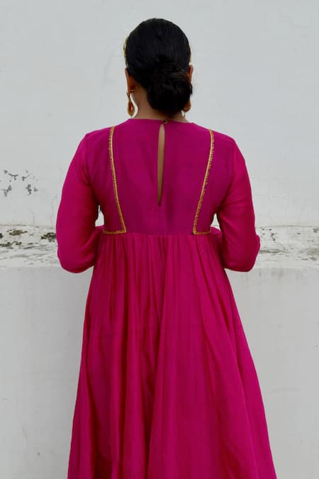 Ahmev Kyra Chanderi Yoke Embellished Anarkali Set 