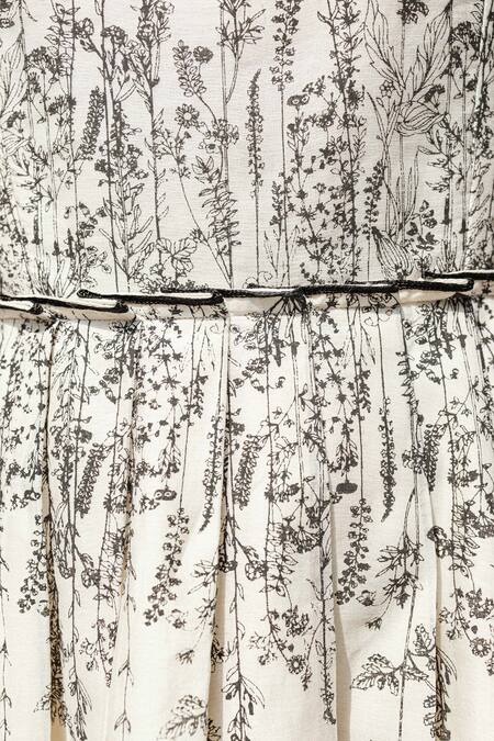 Shop Ahmev Ivory Chanderi Embroidery Boat Neck Aster Placed Floral Print Dress Online at Aza Fashions Shop_Ahmev_Ivory Chanderi Embroidery Boat Neck Aster Placed Floral Print Dress _Online_at_Aza_Fashions