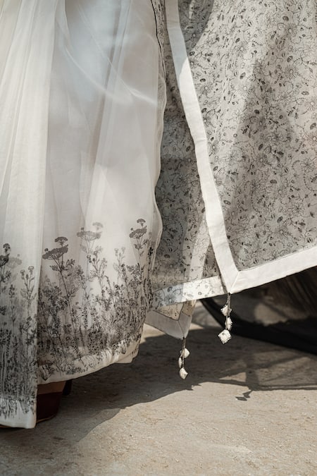 Shop_Ahmev_Ivory Silk Organza Embroidery Calla Saree _Online_at_Aza_Fashions
