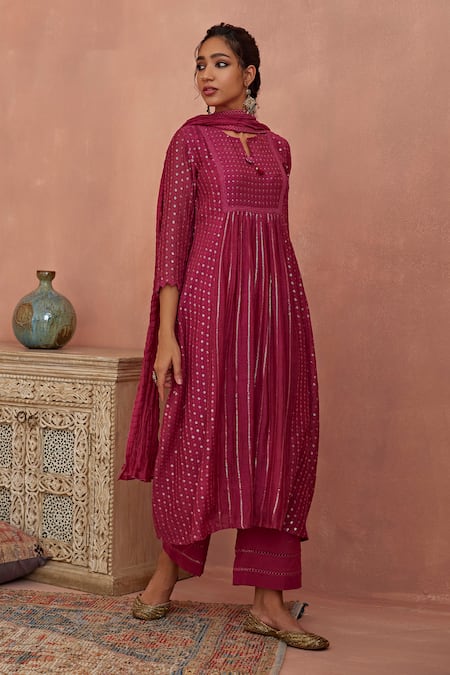 Kritika Dawar Embroidered A-Line Anarkali Pant Set 