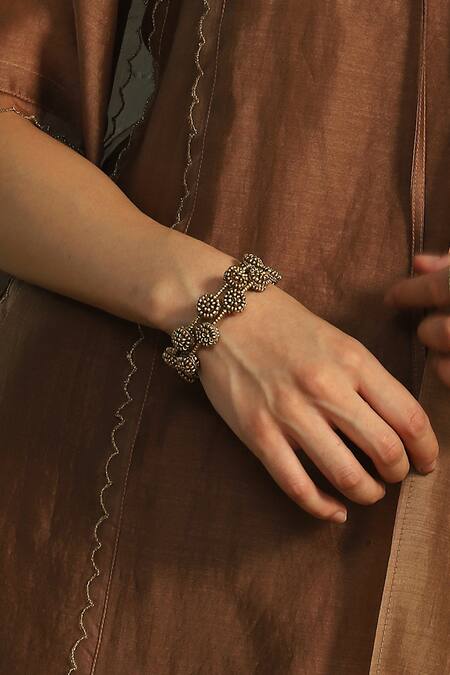 Charkhee Gold Plated Beads Infinity Circle Embellished Bracelet- Set Of 2 Online at Aza Fashions Charkhee_Gold Plated Beads Infinity Circle Embellished Bracelet- Set Of 2_Online_at_Aza_Fashions