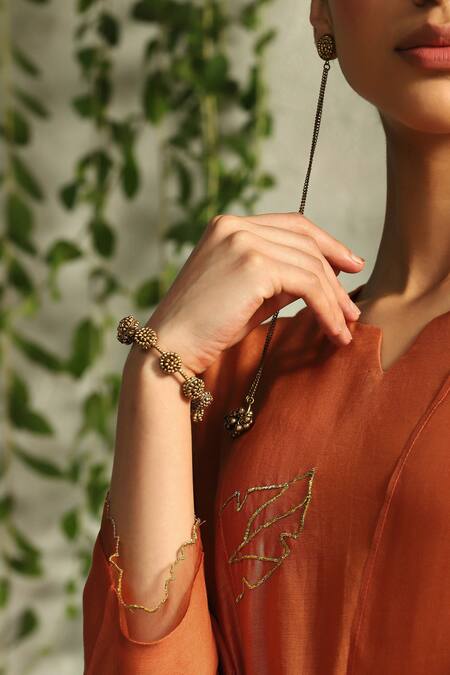 Buy Charkhee Gold Plated Beads Infinity Circle Embellished Bracelet- Set Of 2 Online at Aza Fashions Buy_Charkhee_Gold Plated Beads Infinity Circle Embellished Bracelet- Set Of 2_Online_at_Aza_Fashions