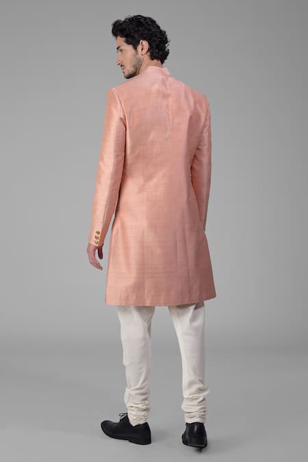 Talking Threads Silk Solid Sherwani Churidar Set 
