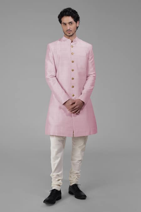 Talking Threads Silk Plain Sherwani Churidar Set 
