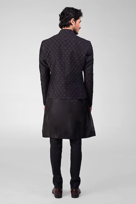 Talking Threads Chikankari Embroidered Bandhgala Kurta Set