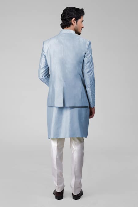 Talking Threads Thread Embroidered Bandhgala Kurta Set 