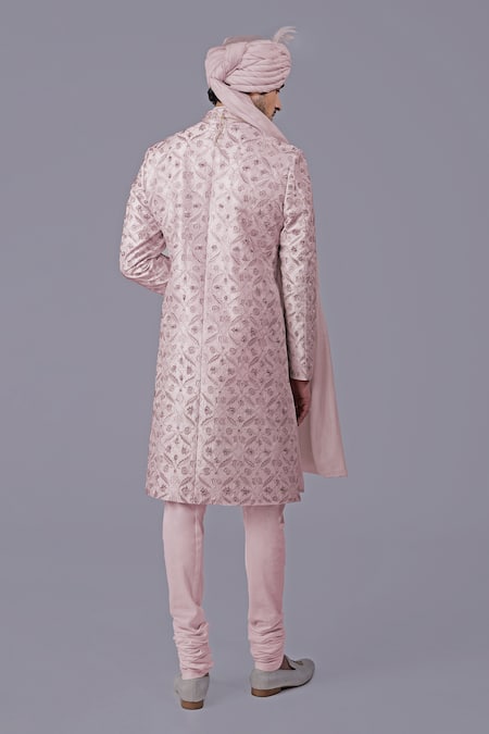 Talking Threads Silk Embroidered Sherwani Set 