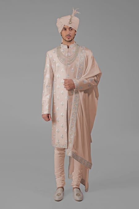 Talking Threads Silk Embroidered Sherwani Set 