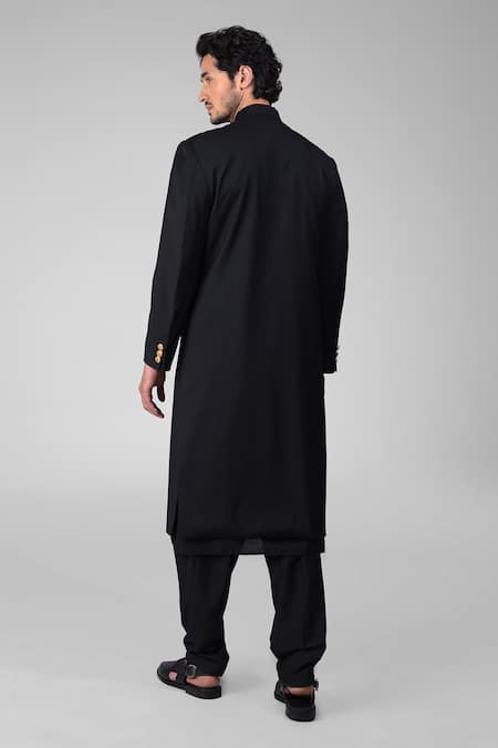 Talking Threads Silk Straight Sherwani & Pathani Set 