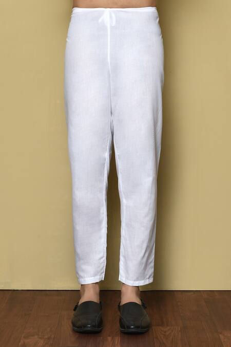 Buy_Arihant Rai Sinha_Blue Kurta Jacquard Silk Checkered Pattern And Pant Set_Online_at_Aza_Fashions