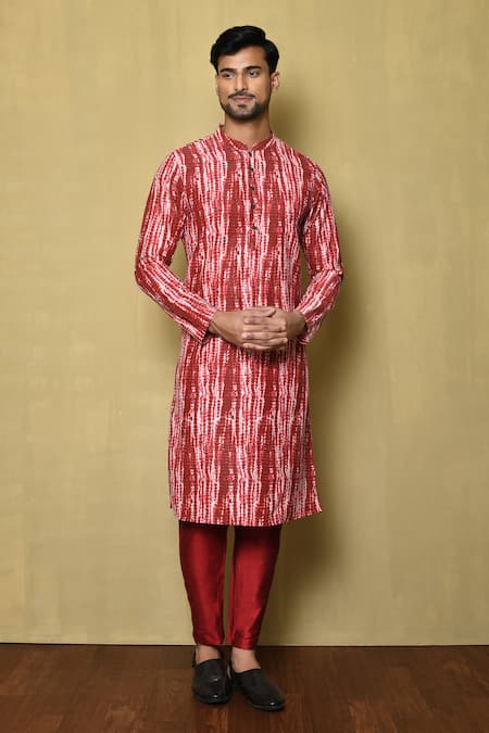 Arihant Rai Sinha Cotton Silk Printed Straight Kurta & Pant Set 