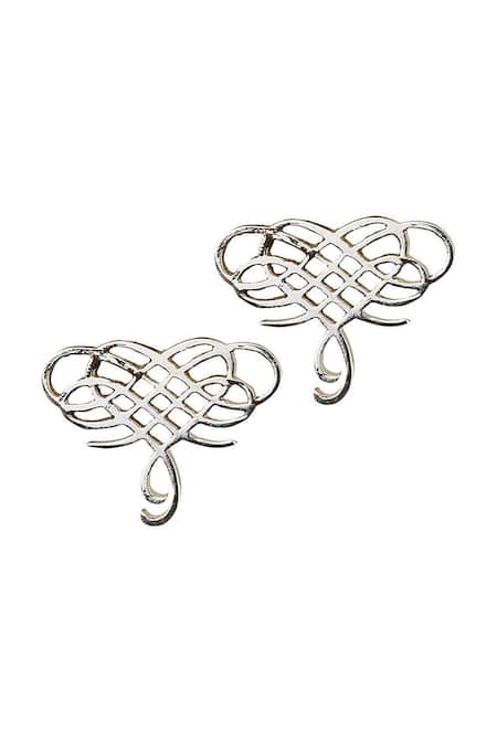 925 Sterling Silver Love Mesh Knot Stud Earrings – Jewelry Celebrity