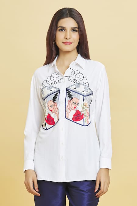 Aiman Love Battery Embroidered Shirt 