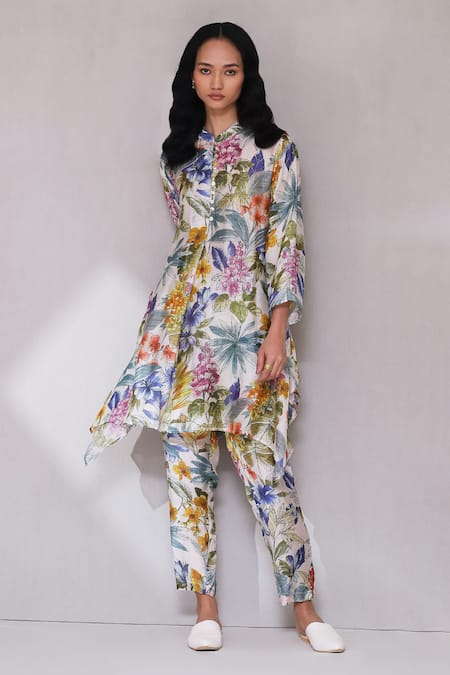 Aarke Ritu Kumar Floral Print A-Line Kurta With Pant 