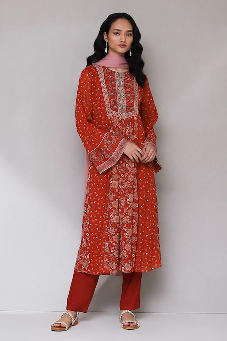 A-Line Bell Sleeves Kurta Buy Online - That's Indian - Handcrafted Clothing
