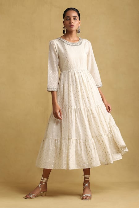 Ritu Kumar Cotton Silk Tiered Dress 