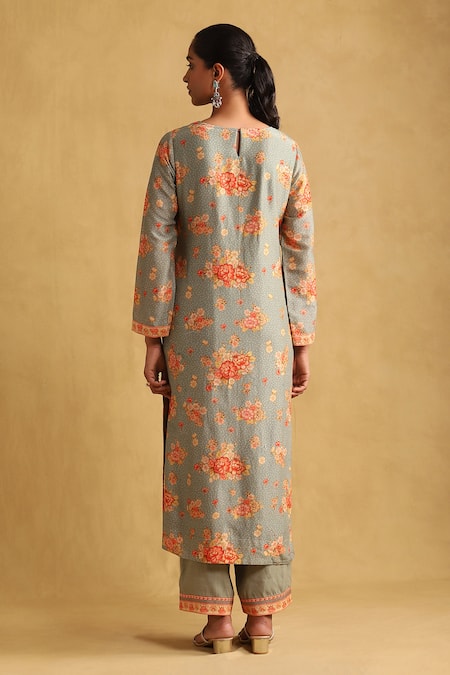 Ritu Kumar Floral Print Kurta Palazzo Set 