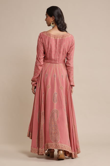 Ritu Kumar Paisley & Floral Print Anarkali Set 