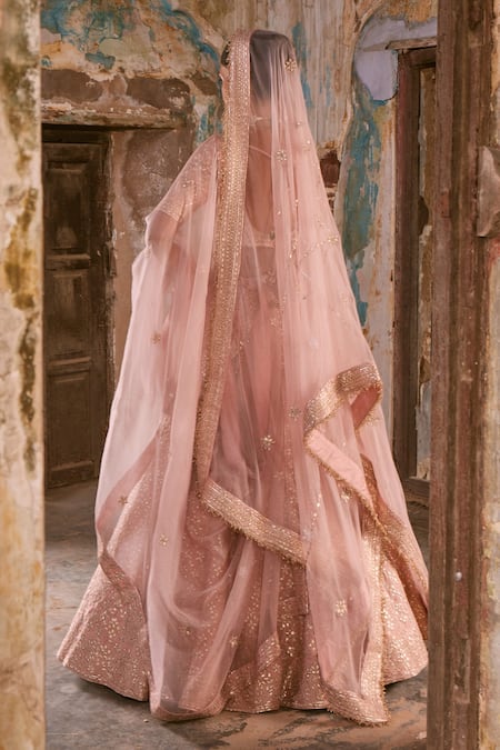 Labelmayaa Gota Leaf Embroidered Bridal Lehenga Set 