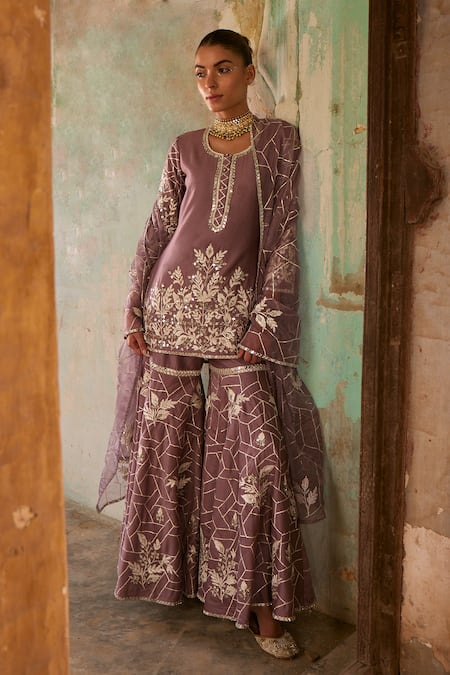 Labelmayaa Heer Embroidered Kurta Sharara Set 