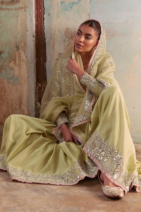 Labelmayaa Ridhi Gota Patti Embroidered Kurta Sharara Set 