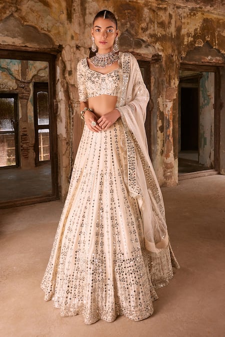 Labelmayaa Aisha Mirror Embroidered Bridal Lehenga Set 