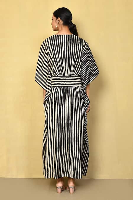 Samyukta Singhania Stripe Hand Block Print Kaftan 