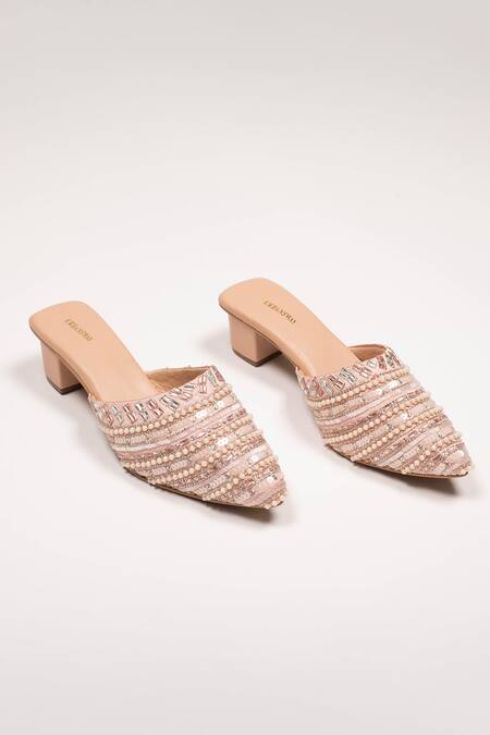 Urbansway Pink 3d Crystals Stones And Sequin Work Mules Online at Aza Fashions Urbansway_Pink 3d Crystals Stones And Sequin Work Mules _Online_at_Aza_Fashions