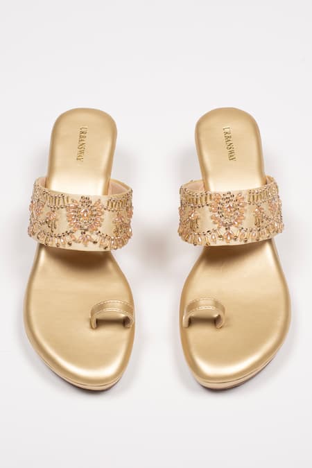 Urbansway Crystal Work Kolhapuri Wedges 