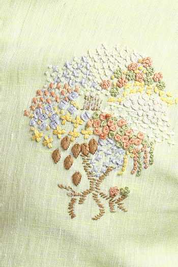 Buy_Asuka_Green Linen Embroidery Floral Shirt _Online_at_Aza_Fashions
