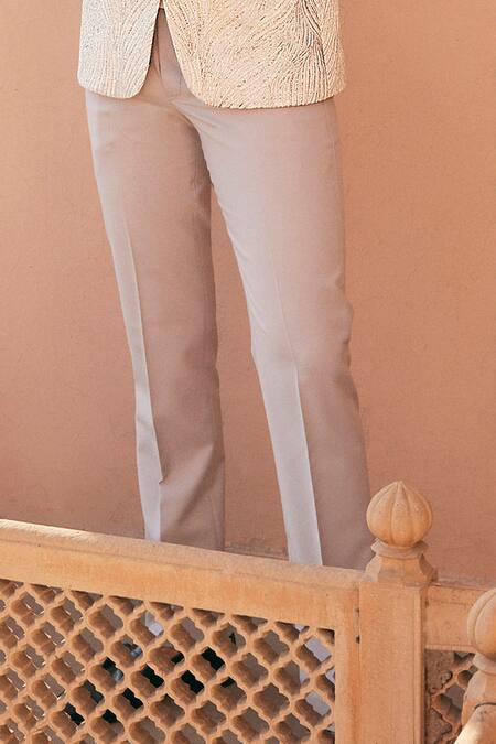 Shop Asuka Ivory Brocade Textured Abstract Pattern Tuxedo With Pant Online at Aza Fashions Shop_Asuka_Ivory Brocade Textured Abstract Pattern Tuxedo With Pant _Online_at_Aza_Fashions