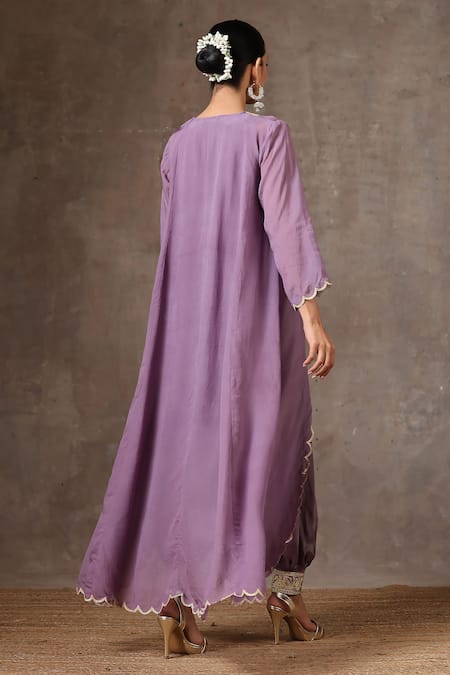 Wazir C Neckline Embroidered Cape Pant Set 